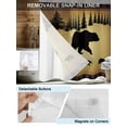 thumbnail image 3 of No Hook Cloth Fabric Shower Curtain with Snap in Liner, Black Bear Waterproof Shower Curtains Set with See Through Top Window, Vintage Animals Farmhouse Pine Brown Forest Bath Curtains Shower 72"x78", 3 of 6