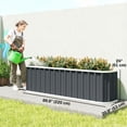 thumbnail image 3 of Outsunny Deep Root Planter Box, Outdoor Garden Bed with Gloves, Dark Grey, 3 of 10