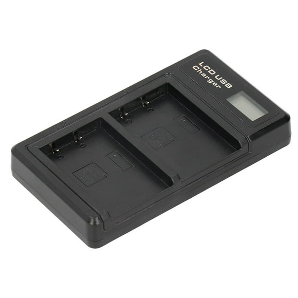 Cargador dual Jadeshay para cámara digital con Pantalla LCD color Negro