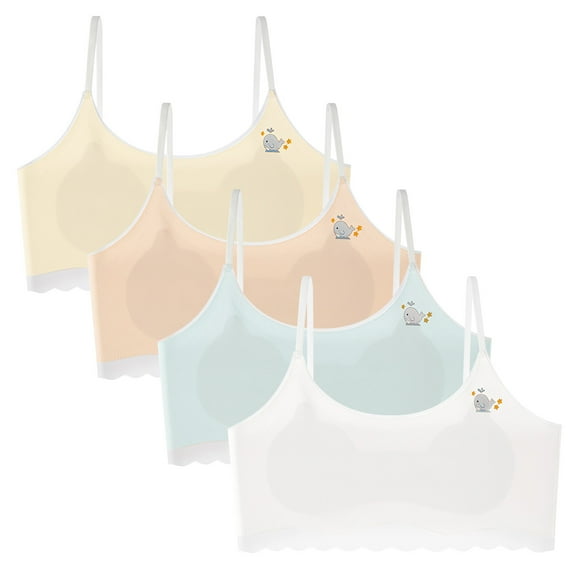 ZACPNCV Teen Girls Training Bras Sports Seamless Bra Removable Padding Multicolor 12-13 Years