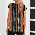 thumbnail image 5 of ClodeEU Women's Summer Floral Print V Neck Short Sleeve T Shirt ,Casual Tunic Shirts Brown 08,Womens Plus L, 5 of 7
