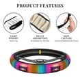 thumbnail image 4 of Vsdgher Neon Cassette Tape Pattern Elastic Car Steering Wheel Cover,Car Wheel Cover Protector Car Accessory for Steering Wheel with a Diameter of 14.5"-15", 4 of 6