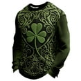 thumbnail image 4 of Telankuip Men's St. Patrick's Day Art Print Casual Crew Neck T-Shirts Irish Celtic Cross Graphic Long Sleeve Tops Soft Comfortable Fashion Holiday Waffle Pullovers Workout Outfits 4-Green XL, 4 of 4