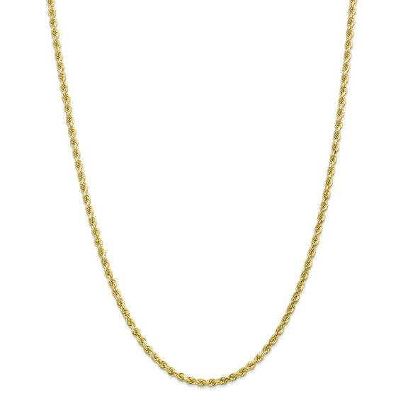10K Yellow Gold necklace Rope chain Diamond-cut 20 in 3.2 mm