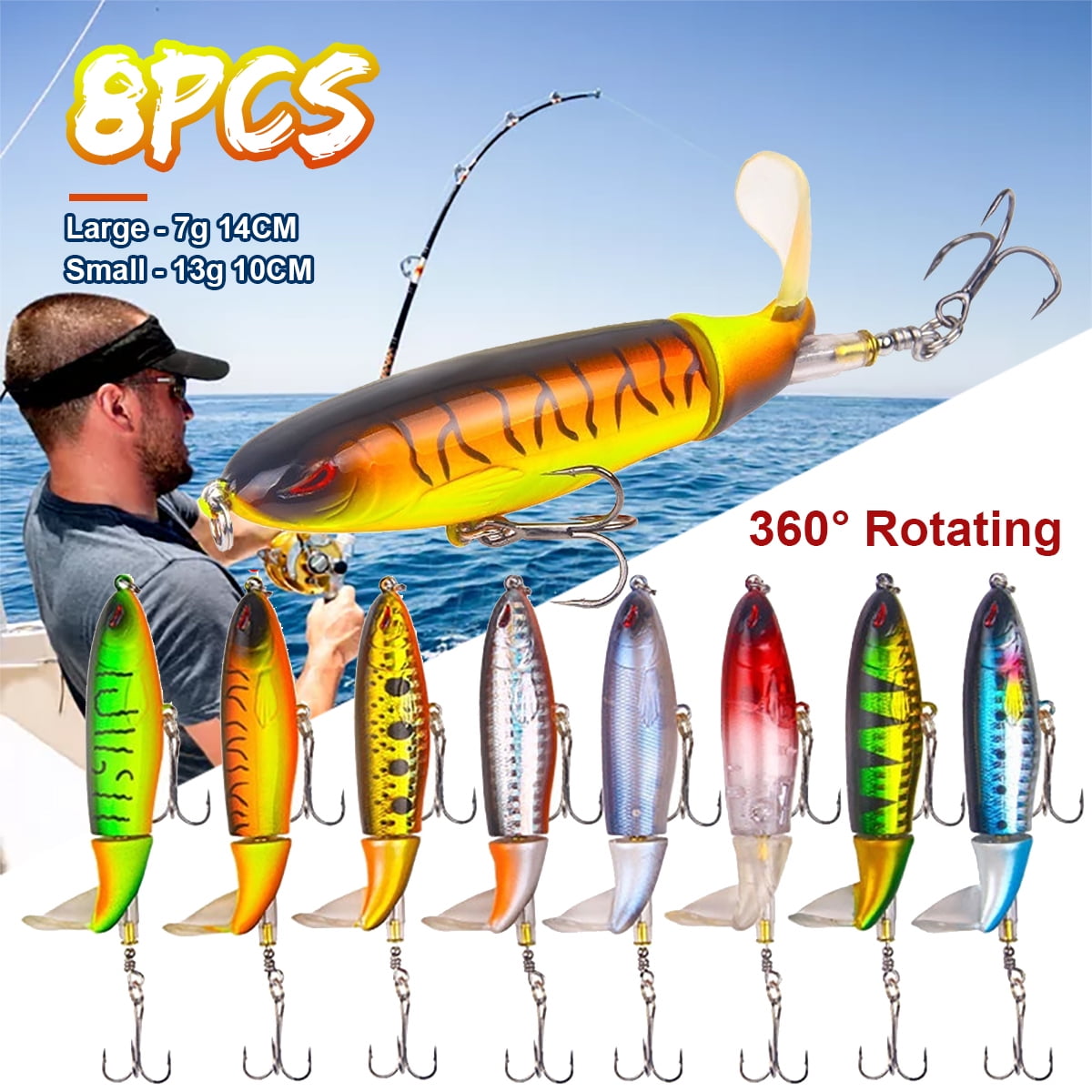 Fishing Lures Whopper Plopper Top Water Baits Rotating Tail Bass Wobbler Popper3