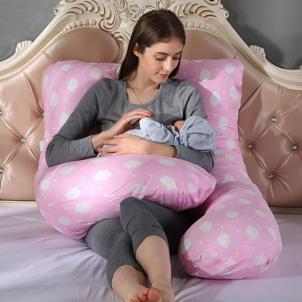 U Typ Funda de almohada para embarazadas Cojin de proteccion lateral con estampado de algodon Nube rosa Ndcxsfigh Nuevos Originales Walmart en linea