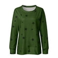 thumbnail image 3 of Lumento Star Basic Sweatshirt for Women Long Sleeve Crew Neck Tops T-shirt Blouse Pullover Green 3XL, 3 of 6