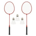 thumbnail image 3 of 2Pcs Badminton Rackets with 3 Nylon Balls Family Training Badminton Racquets Red, 3 of 8