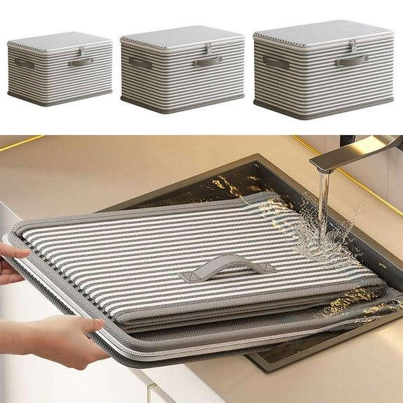 Storage Bins With Lids,Thickened Fabric Large Blanket Storage Duty Mobile Bag,With Zipper Reinforced Handles,Closet Organizer And Storage Mobile Bag For Bedding Closet Clothing Comforter