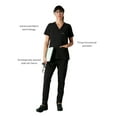thumbnail image 2 of Siena 5-Pocket Women's Scrub Top, Comfort Fit, Moisture-Wicking Stretch Healthcare Uniform - Black - M, 2 of 7