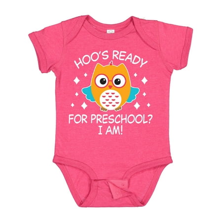 

Inktastic Hoo s Ready For Preschool I am with Cute Owl Boys or Girls Baby Bodysuit
