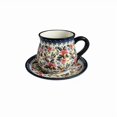 thumbnail image 2 of Juego de taza y plato de café de cerámica polaca dibujados a mano: regalo navideño artístico único de 7,44 oz for el Día de Acción de Gracias, 2 of 3