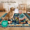 thumbnail image 4 of ODIKA 5'x7' Ultra-Soft Area Rug, Deep Blue Ocean with Playful Sea Creatures Vibrant Turtles, Fish, Octopus Amid Reefs Washable, Bare feet friendly, Silk-Touch for Bedroom Home office, 4 of 7