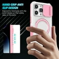thumbnail image 2 of ELEHOLD Rugged Case for iPhone 15 Pro with Sliding Camera Lens Cover Rotation Ring Holder Stand Function Compatible with MagSafe Shockproof Cover for iPhone 15 Pro 6.1 Inch - White+Pink, 2 of 10