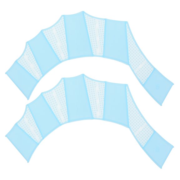 Uxcell Silicone Swimming Gloves Webbed Swim Gloves Water Resistance Gear Paddle Fins Blue S 1Pair