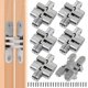 thumbnail image 1 of 6 Pieces Folding Hinge Concealed Cross Hinges, Concealed Hinge Closure, Arched Cabinet Hinges, Furniture Door Corner Bent Steel Easy Installation For, 1 of 5