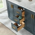 thumbnail image 3 of Gazsi 60" Double Bathroom Vanity Set in Charcoal Blue with Grain White Composite Stone Countertop without Mirror, 3 of 9