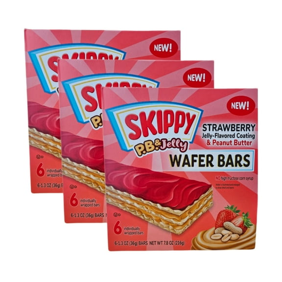 Skippy Peanut Butter & Strawberry Jelly Wafer Bars 7.8 Oz Box (3 pack)