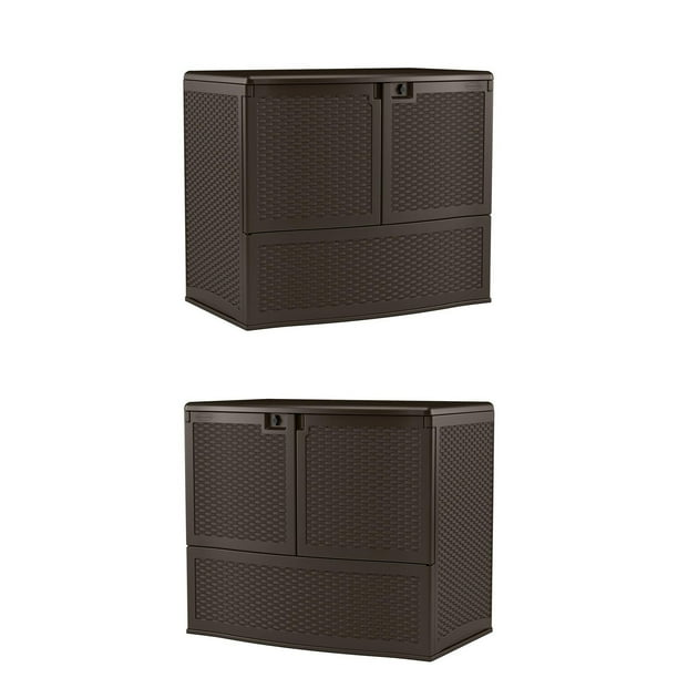 Suncast 97 Gallon Resin Storage & Suncast Outdoor 195 Gallon Resin