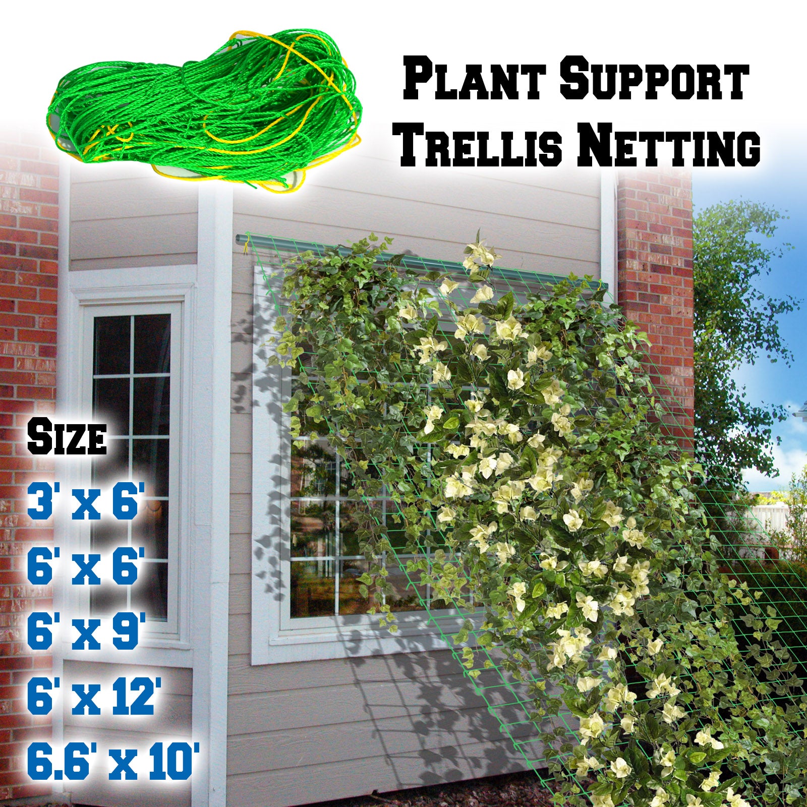 SUNNYOUTDOOR Trellis Netting Support Net for Plants Climbing Plants Grow Mesh Net (6.6'x20')