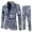 Blue, variant on Mens 2 Piece Floral Dress Suit One Button Dinner Tuxedo Jacket & Pants Luxury Printed Wedding Blazer Blue