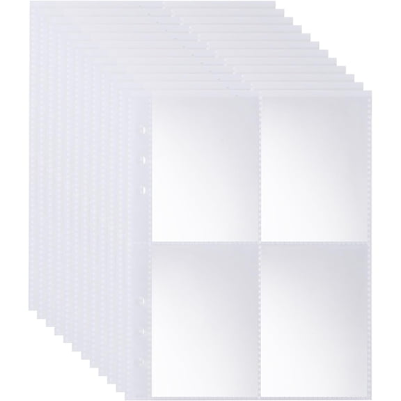 320 Pockets 6 Ring A5 Binder Inserts, 4 Pocket Card Binder Sleeves, 2.5x3.5 Inch Double Side for 6 Ring Binder, A5 Small Plastic Sleeves for Trading Card, Baseball Card, Photocard