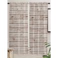 thumbnail image 2 of Living Room Curtains 72 Inches length, Vintage Farmhouse Window Treatment Curtain Drapes, Country Retro Beige Wooden Grain Light Filtering Drapes for Bedroom Laundry Room, 52"x72", 2 Panels, 2 of 7