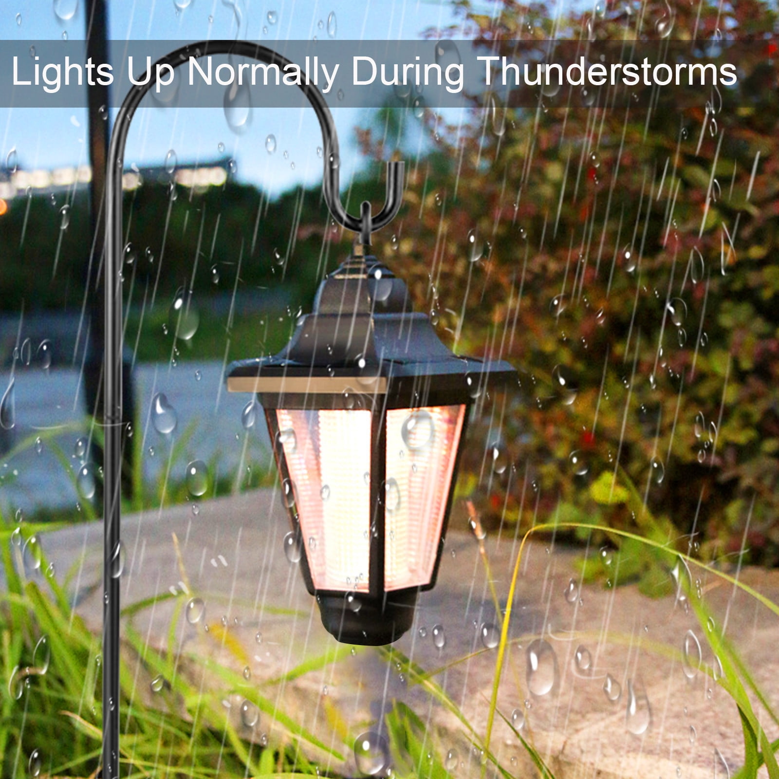 Jubipavy Solar Lights Outdoor Water Resitant LED Lighting Solar Powered Outdoor Lights Solar Garden Lights For Patio Yard