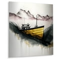 thumbnail image 2 of Designart "Fishing Vessel in Black and Yellow" Coastal Boat Metal Wall Art Prints, 2 of 5