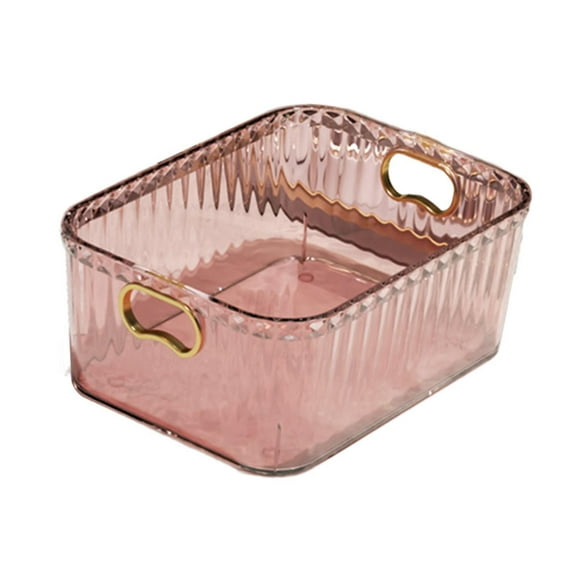 Caja de almacenamiento de cosméticos Organizador de escritorio Contenedor de almacenamiento 23,3 x 15,7 x 8,8 cm Construido Rosa