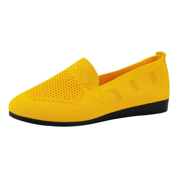 HBFAGFB Casual Shoes for Women Comfortable and Simple Flat Bottom Slip on Shoes Women Yellow Size 39