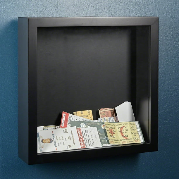 Shadow Box Top Loading by HomeWetBar with Removable Glass Black