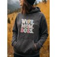 thumbnail image 2 of Trendy Coffee Mom Quotes Hoodie for Men and Women, Unisex Pullover Hooded Sweatshirt, Comfortable Cotton Poly Blend, Mom Life Casual Outfit, 2 of 5