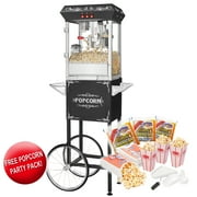 Great Northern Popcorn Black Foundation Popcorn Popper Machine Cart 8 Ounce 8 oz