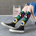 thumbnail image 3 of Lsque Colorful Mexican Flower Printed Crew Socks Men's Women's LightWeight Thin Casual Calf Socks ,Knee High Socks,Cotton Socks, 3 of 9