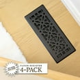 thumbnail image 5 of Decor Grates (4-Pack) 4x12 Gothic Floor Register Vent Cover, Adjustable Airflow Control, Textured Black (AGH412-BLK), 5 of 5