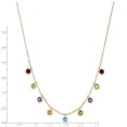 thumbnail image 3 of 14K Yellow Gold Gemstone Necklace Chain Multi-color 16 w/ 2in ext. 18 inch, 3 of 3