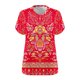 thumbnail image 3 of Camisetas Casuales de las Mujeres de Manga Corta de Cuello en V Oversized Camiseta Deportiva de Verano, Top Impreso Casual, 3 of 4