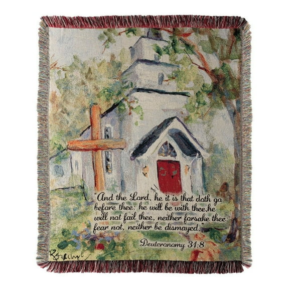Historic Church Tapestry Throw 50x60 Woven