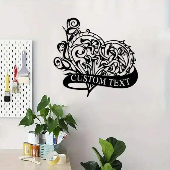 Custom Heart Name Metal Wall Art Sign, Personalized Love Wall Hanging, Sign, Couple Love Sign, Wedding Gift, Gift for Couple