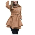 thumbnail image 2 of Tejiojio Clearance Jackets Women Faux Wool Warm Slim Coat Jacket Thick-Parka Overcoat Long Winter Outwear, 2 of 9