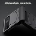 thumbnail image 4 of SaniMore for Samsung Galaxy Z Flip 4 6.7" 360° All-Inclusive Folding Mecha Case, Rugged PC & Flexble TPU Military Grade Shockproof Heavy Duty Protective Case for Samsung Z Flip 4, Black, 4 of 6