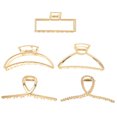 thumbnail image 1 of EeaseCA 5 Pcs Pince à Cheveux Créative Creuse en Alliage Attrape-Cheveux Barrettes, 1 of 7