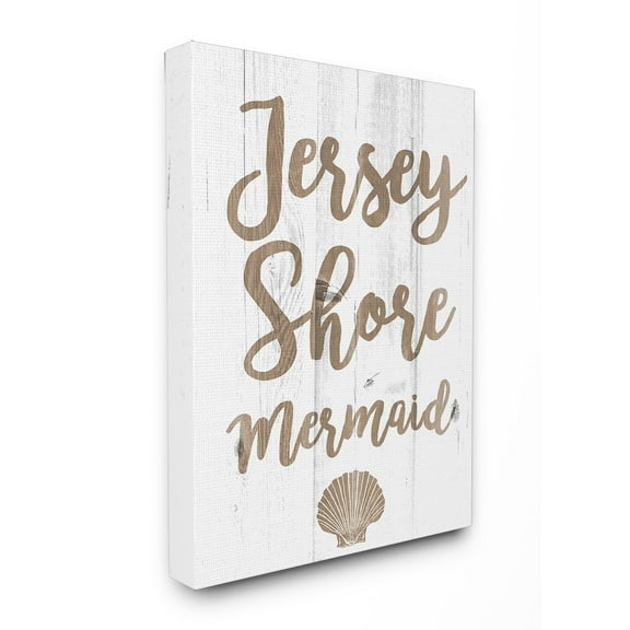 Stupell Jersey Shore Mermaid Wood Look Stretched Canvas Wall Art 24 x 30