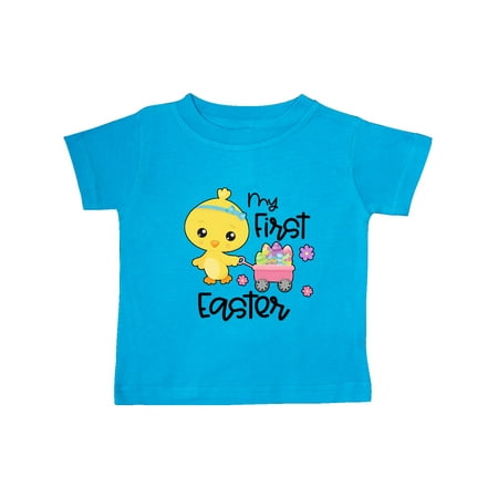 

Inktastic My 1st Easter with Baby Chick and Eggs in Wagon Gift Baby Boy or Baby Girl T-Shirt