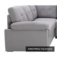 thumbnail image 6 of Alexent 5-Seat Modern Fabric Sleeper Sectional Sofa with Storage Gray, 6 of 8