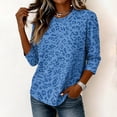 thumbnail image 5 of Womens Leopard Print Top With 3/4 Sleeves And Crew Neck Casual Shirt In A Relaxed Fit For Everyday Wear And Weekend Outfits, 5 of 6