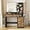 Rustic Brown & Black, variant on Fameill Vanity Desk with Mirror and Lights,Makeup Vanity Table with Power Strip and 3 Color Lighting,Large Makeup Desk with 5 Drawers,Nightstand and Storage Shelves,Rustic Brown & Black
