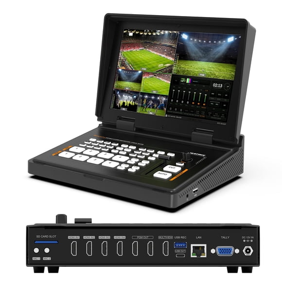 Mezclador de video AVMATRIX Shark H4 Plus 4 canales HDMI 10,1" FHD