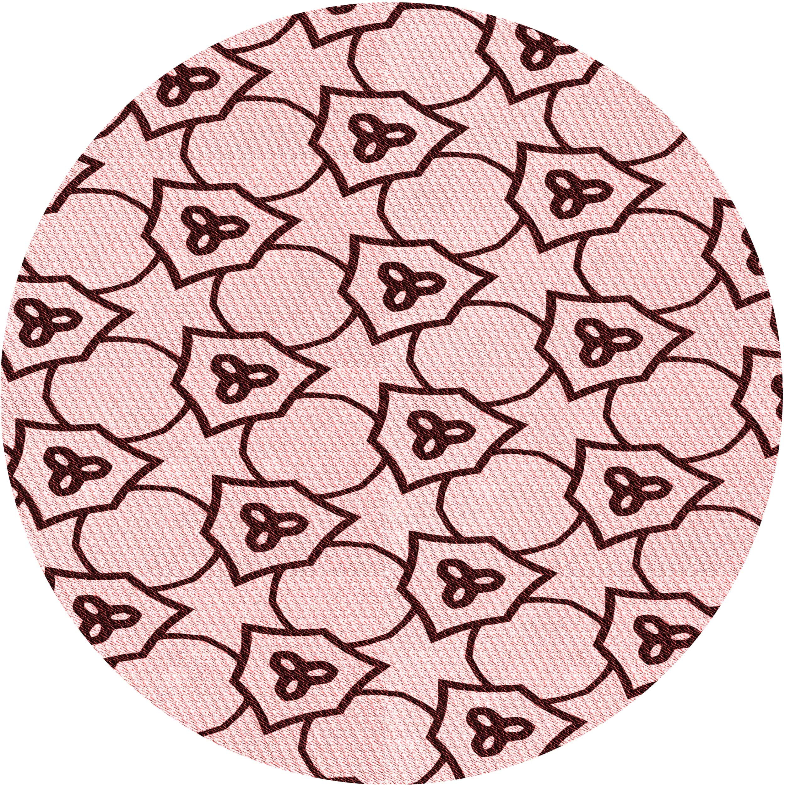 8' Round  Polyester Rose Pink Area Rug main image 1
